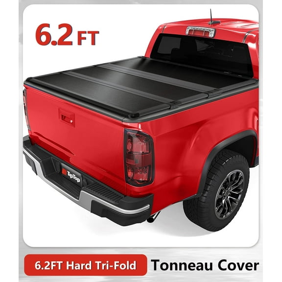 TIPTOP Tri-Fold Hard Tonneau Cover Truck Bed FRP On Top For 2005-2024 Frontier with 5ft Bed (59.5") | TPM3 |For Models With or Without The Deck Rail System|