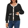 thumbnail image 6 of Hotiary Women Winter Fall Cable Knit Cardigan Sweater Button Down Knit Jackets Long Sleeve Open Front Coats Outerwear With Pockets, 6 of 8