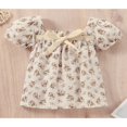 thumbnail image 2 of Robe Justaucorps pour Bébé Fille Imprimé Floral Manches Courtes Robe d'Été Vêtements Décontractés, 2 of 8