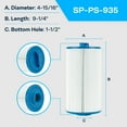 thumbnail image 2 of SpiroPure Replacement for Pleatco PWW35L Unicel 4CH-935 Filbur FC-0170 Baleen AK-90082 Nordic T-35 Waterway Plastics 817-4035 Hot Tub Spa Pool Filter Replacement Cartridge (Case of 6), 2 of 7