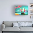 thumbnail image 2 of Canvas Wall Art - RomantzArt 'Rainbow Sails 3' Wall Art for Living Room, Bedroom, or Office Décor by Trademark Fine Art - 19 x 14 Inches, 2 of 4