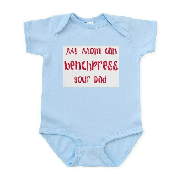 CafePress - My Mom Can Benchpress Infant Bodysuit - Baby Light Bodysuit, Size Newborn - 24 Months