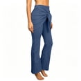 thumbnail image 6 of Women's Wrap Skirted Flared Leggings Stretchy High Waisted Bell Bottoms Running Yoga Lounge Pants, 6 of 8