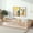 Natural, variant on Twin Floor Bed Frame, Montessori Floor Bed with Fence and Wood Slats, Low Wood Platform Bed Frame, White