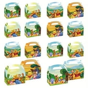 24pcs Winnie the Pooh Gift Box Packaging - Cute cartoon-printed high-quality paper candy bags, bright colors, perfect gift packaging for birthdays, parties, holidays, and celebrations