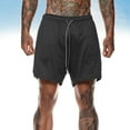 thumbnail image 5 of NUOLUX Summer Sports Shorts Double Layer Gym Workout Quick Dry Running Mesh Short Pants for Man Boy (Black Size XL), 5 of 6