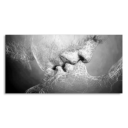 Framed Art Oil Painting Moaere 2 Size NO Framed Love Kiss Wall Art Oil Painting Giclee Landscape Canvas Prints Home Decoration ()