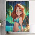 thumbnail image 1 of Cortina de ducha de Kim Possible con diseño de dibujos animados, con 12 ganchos, impermeable, lavable, de poliéster, para decoración del baño, 60 x 72 pulgadas, de plástico, 1 of 8