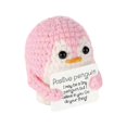 thumbnail image 1 of Roll over Image to Zoom in Aeutwekm Emotional Support Penguin Crochet Doll with Positive Card - Cute Crochet Doll Pink, 1 of 5