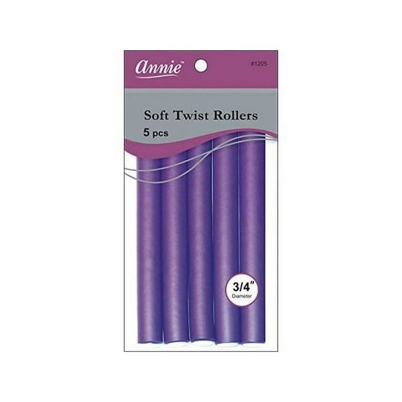 Annie Soft Twist Rollers, 3/4" Purple 5/pack,Pack of 5