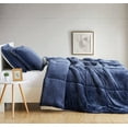 thumbnail image 4 of Truly Soft Cuddle Warmth Comforter Sets Indigo Polyester 3-Piece Full/Queen Comforter Set, solid color themed, for Men and Women, OEKO-TEX Certified Confidence, 4 of 9