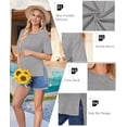 thumbnail image 2 of EKOUAER Maternity Shirts 3 Packs Short Sleeve Womens Oversized Pregnancy Tops Split Side Postpartum Blouse Clothes, 2 of 6