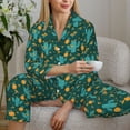 thumbnail image 6 of Kdxio Pineapple And Cactus Women's Pajama Sets Long Sleeve Button Down Sleepwear Nightwear Soft Pjs Lounge Sets-Small, 6 of 7