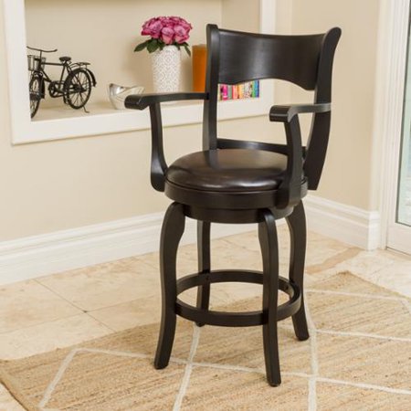 swivel counter inch arm leather stool tatum espresso walmart