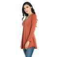 thumbnail image 2 of Women's Long Sleeve Three Button Henley Tunic Top, 2 of 3