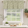 thumbnail image 2 of Green Floral Curtain Valances for Windows, Kitchen Valance Window Treatments Panel 2 Pack, Vintage Rustic Botanical Spring Rod Pocket Short Curtains for Bathroom Bedroom 42 x 18 Inch, 2 of 8