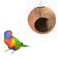 thumbnail image 2 of yuehao pet supplies natural coconut shell bird nest house hut cage feeder pet parrot parakeet toy, 2 of 2