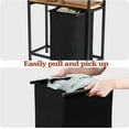 thumbnail image 3 of Eleanor Grace 4 Tiers Laundry Hamper with Shelf and Hooks, Tall Laundry Basket Sorter with 2 Removable Bags, Double Clothes Hampers Organizers for Bathroom Bedroom, 3 of 9