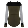 thumbnail image 2 of gakvbuo Maternity Shirts For Women Women Maternity Nursing Clothes Long Sleeve Patchwork Breastfeeding Blouse Tops, 2 of 9