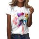 thumbnail image 1 of Blusa de manga corta de verano con cuello redondo para mujer a la moda, camisetas con estampado informal Fridja hjk3385, 1 of 4
