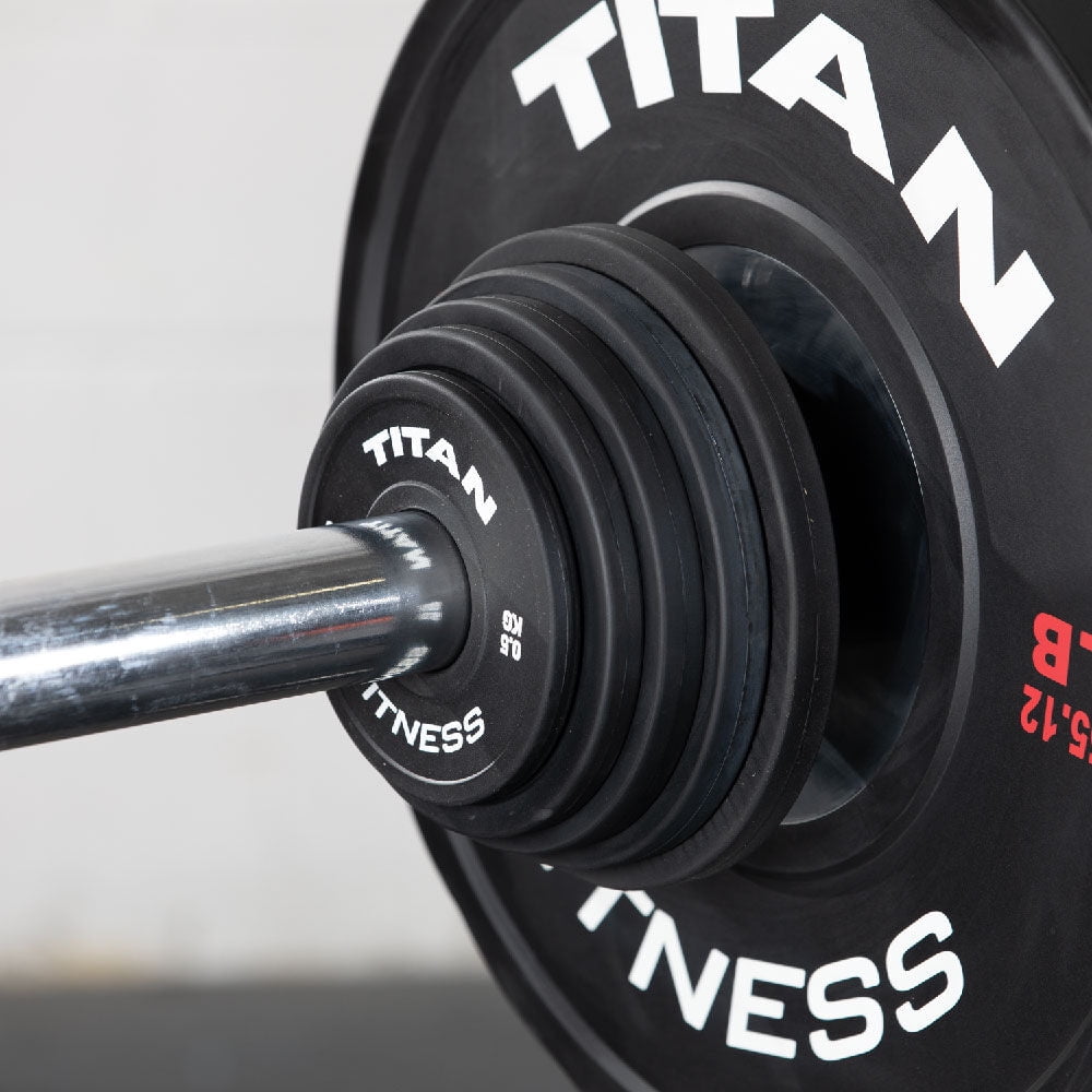 Titan Fitness 25 KG Set Black Change Fractional Weight Plates, Rubber Coated Steel Bumper Plates, Fit Olympic Sized Barbells For Strength Training and Weightlifting