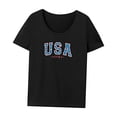thumbnail image 3 of Camiseta de mujer de verano suave clásica con cuello redondo para vacaciones, uso diario, senderismo M, 3 of 7