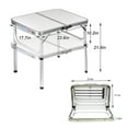 thumbnail image 2 of TEAFIRST Table de Camping, Table de Pique-Nique Pliante Carrée 2 Pieds Hauteur Réglable Table de Nettoyage, Blanc, 2 of 7