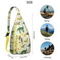 thumbnail image 3 of Dino World Crossbody Sling&nbsp;- Artistic Dinosaur Print Shoulder Bag (Organized), 3 of 4