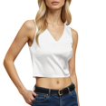 thumbnail image 3 of Crop Tank Tops for Women Lightweight Casual Cotton Linen V Neck Sleeveless Shirt Going out Tops Summer Outfits, 3 of 8