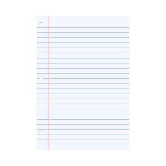 Sylvtty 200 Sheets Loose Leaf Paper 8'' x 10.5'' College Ruled Filler Notebook Paper 3-Hole Punched Binder Lined Paper for 3 Ring Binders