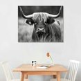 thumbnail image 2 of GOSMITH  Highland Cow Wall Art Black and White Cow Picture Prints Home Decor Framed Ready to Hang, 2 of 4
