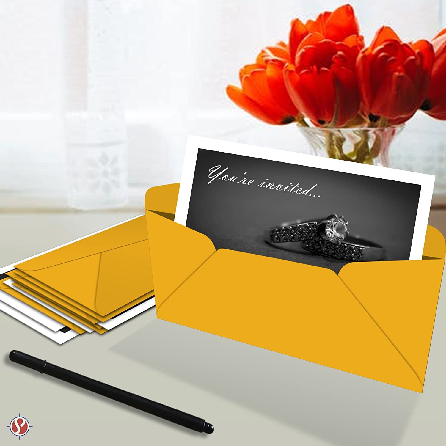 Gold #10 Business Color Mailing Envelopes | 4 1/8 X 9 ½ inches | 24lb Bond Bright Color Paper (90 GSM) | 50 Envelopes Per Pack