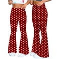 thumbnail image 6 of Fmbrln Womens Yoga Pants Flare Leg Pants Workout Gym Pants Fashion Casual Polka Print Leggings, 6 of 6