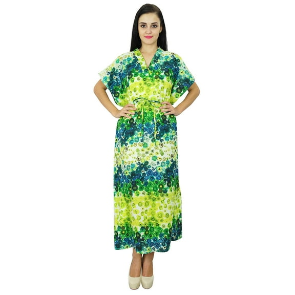 Bimba Women Long Cotton Kaftan Bohemian Nightgown Dress Maxi Caftan