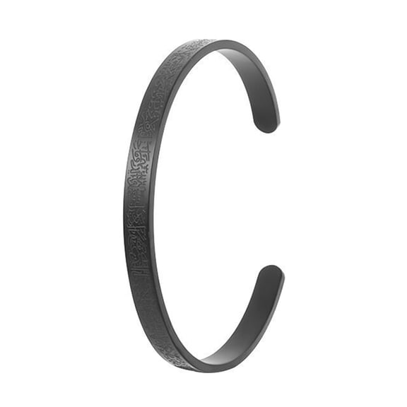 UNTERING Bracelet Ayatul Kursi Sutra Cuff Bracelet Stainless Steel Jewelry Personality Arabic God Bracelets