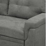 Laura Gray Velvet Sleeper Sectional Sofa Bed with Reversible Chaise