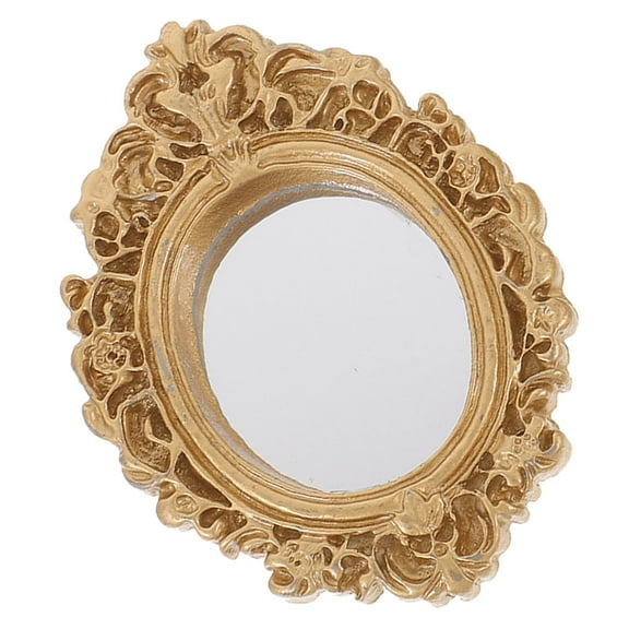 TEHAUX Miniature Small Wall Mirror with Golden ABS Frame, Design for Special Occasions, 1 Piece Decorative Mirror