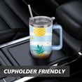 thumbnail image 7 of 40 oz Pineapple Glass Travel Mug with Handle Double Wall Vacuum Insulation Water Bottle Gift for Travel Commuting, 7 of 7