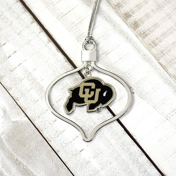 Fan Frenzy Gifts Colorado Buffaloes Circle 2 Piece Officially Licensed Silver Two-Piece Colored Ornaments