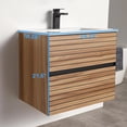 thumbnail image 2 of Blossom Annecy 24" Wall Mounted Vanity | Maple Strip | Ceramic Sink | Modern Floating Bathroom Cabinet, 2 of 8