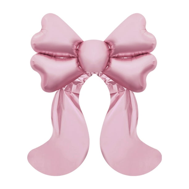 Globos De Plástico Globos de aluminio con lazos grandes de 80 x 98 cm, color rosa, para decoración de fiestas, bodas, paredes, baby showers, árboles de Navidad, cumpleaños, una sola pieza. Rkxzt