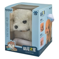 Electronic Robot Dog Plush Puppy Toy For Age 3 4 5 6 Toy Supplies (Bichon Frise)