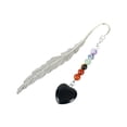 thumbnail image 2 of Antique Plume Shaped Bookmark with Pendant Lightweight Bookmark Craft for Decor Present for Book Lovers Teens Men Women (Black) 0.78x4.33", 2 of 9