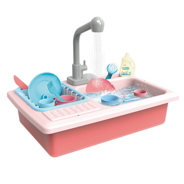 Toy Chef Water Play Kitchen Sink Toy Set with Color Changing