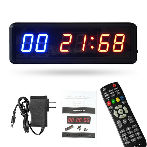 Graflsoa ZRC2B1.5R Interval Training Timer with Remote Control, Countdown/Stopwatch, Tabata, FGB, and Customizable Workout Programs, US/EU/UK/AU Plug Options