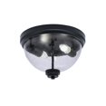 thumbnail image 1 of 12" Flush Mount, 2-s, Shown In Matte Black Finish With Clear Bubble Glass, 1 of 1