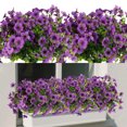 thumbnail image 3 of Artificial Flowers for Outdoors UV Resistant - 9 PCS Bundles Faux Fake Outdoor Plants Plastic Flowers Bushes Shrubs No Fade Artificial Greenery Home Porch Stems Outside Window Box Decor(Purple), 3 of 9