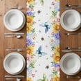 thumbnail image 4 of Table Runner 72 Inches Long for Kitchen Dining, Spring Floral Dresser Scarf Farmhouse, Dining Table Decorations for Wedding/Parties, Hydrangea Sunflowers Butterflies Watercolor 16 x 72 In, 4 of 8