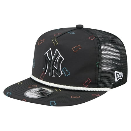 Men's New Era  Black New York Yankees Gummy Golfer Trucker Adjustable Hat