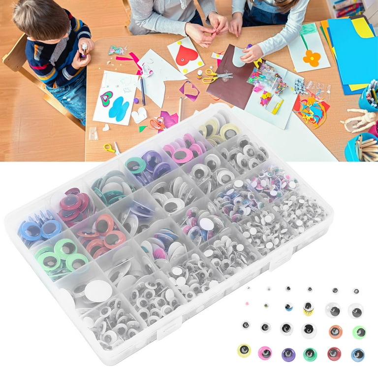 Ymiko 1700pcs Googly Eyes Colorful Different Sizes Self Adhesive Craft Eyes  With Storage Box For DIY Craft Kids Toy Doll,Sticker Eyes,Eye Stickers For  Crafts 